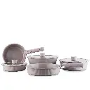 PRATIKA CERAMIC Cookware & Frypan Set (10 pcs)                                         18x9 cm / 2,0 Lt                                                              20x9,5 cm / 3,0 Lt                                                           24x7,5 cm / 3,5 Lt                                                                    24x5,5 cm / 1,8 Lt , A2799