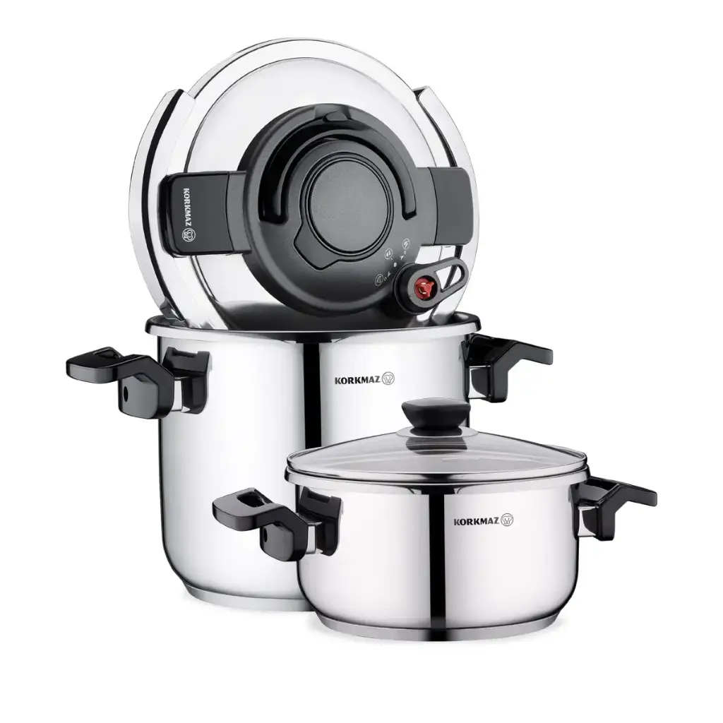 ALESSA Pressure Cooker Set                                         Pressure Cooker 7.0 Lt                                                                       Casserole 5.0 Lt                                         
