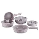 PRATIKA CERAMIC Cookware & Frypan Set (10 pcs)                                         18x9 cm / 2,0 Lt                                                              20x9,5 cm / 3,0 Lt                                                           24x7,5 cm / 3,5 Lt                                                                    24x5,5 cm / 1,8 Lt , A2799