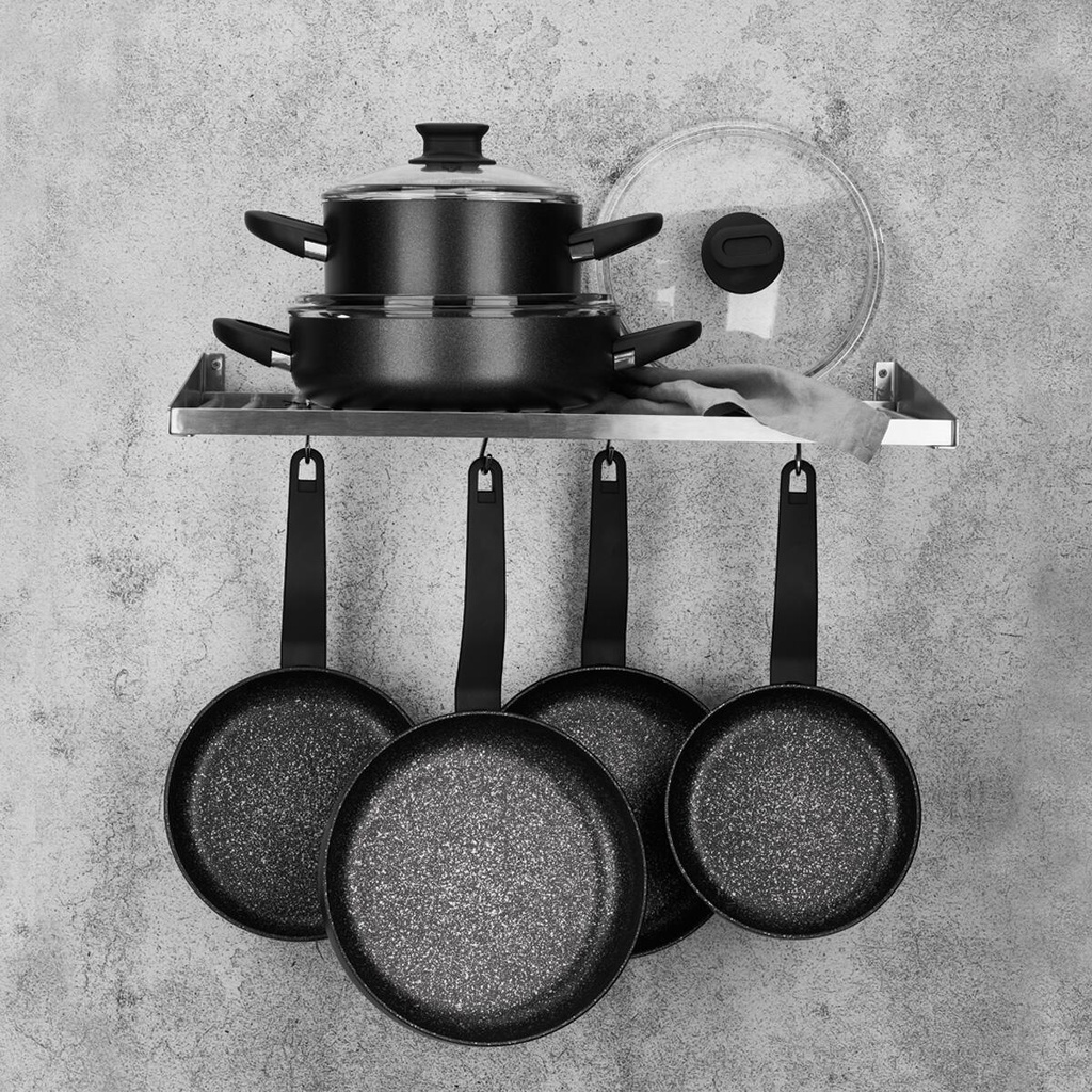 A2887 Lina 7 pcs Cookware Set - Black