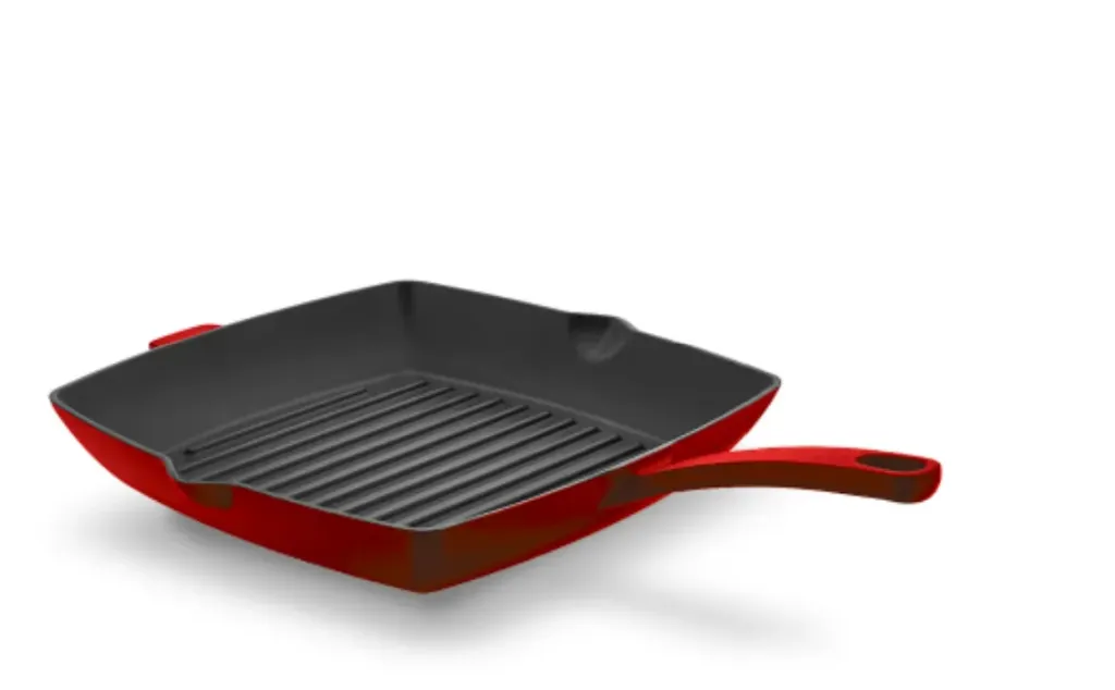 A2846-1 Casta Square Grill Cast Frypan 26x26 - Red