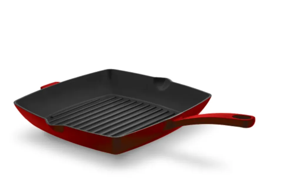 A2848-1  Casta Square Grill Cast Frypan 30x30 - Red