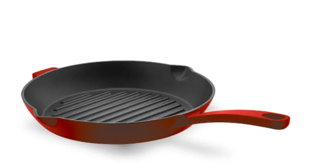 A2847-1 Casta Round Grill Cast Frypan 28x28 - Red